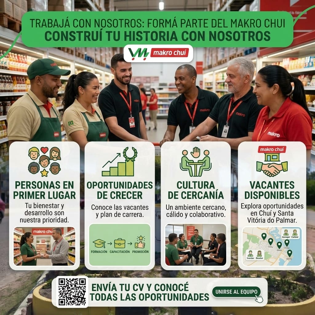 Trabalhe conosco: faça parte da equipe Makro Chuí